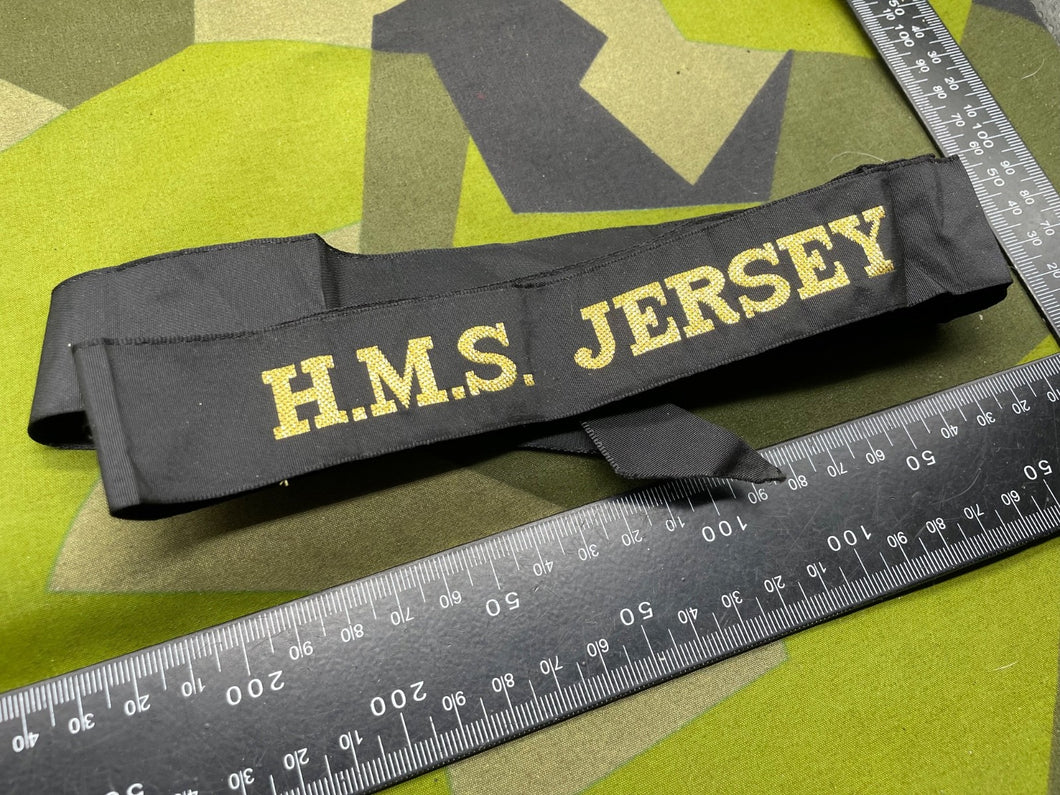 Original British Royal Navy HMS Jersey - Cap Tally - The Militaria Shop