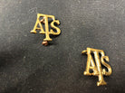 Original WW2 British Army Brass Shoulder Title Pair - ATS - The Militaria Shop