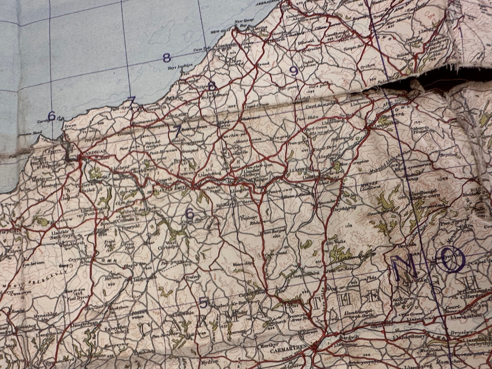 Original WW2 British Army RAF Navy Base Map of South Wales - Cardiff & Swansea - The Militaria Shop