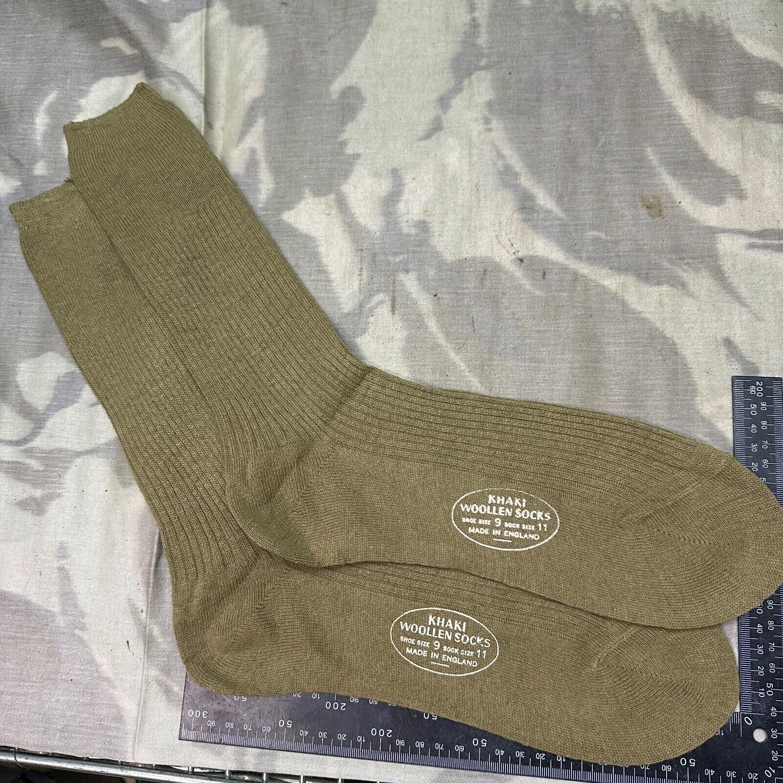 Original British Army WW2 New Old Stock Officers Wool Khaki Socks - Varied Sizes - The Militaria Shop