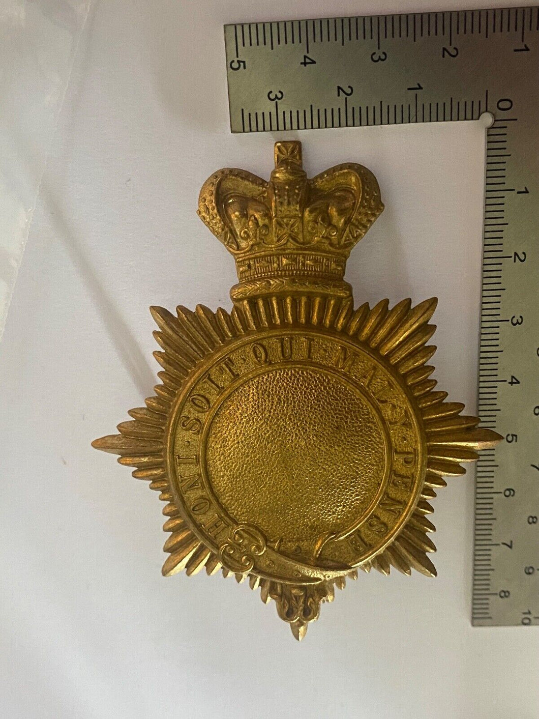 Reproduction Large Gilt Victorian Crown British Army Cap Badge