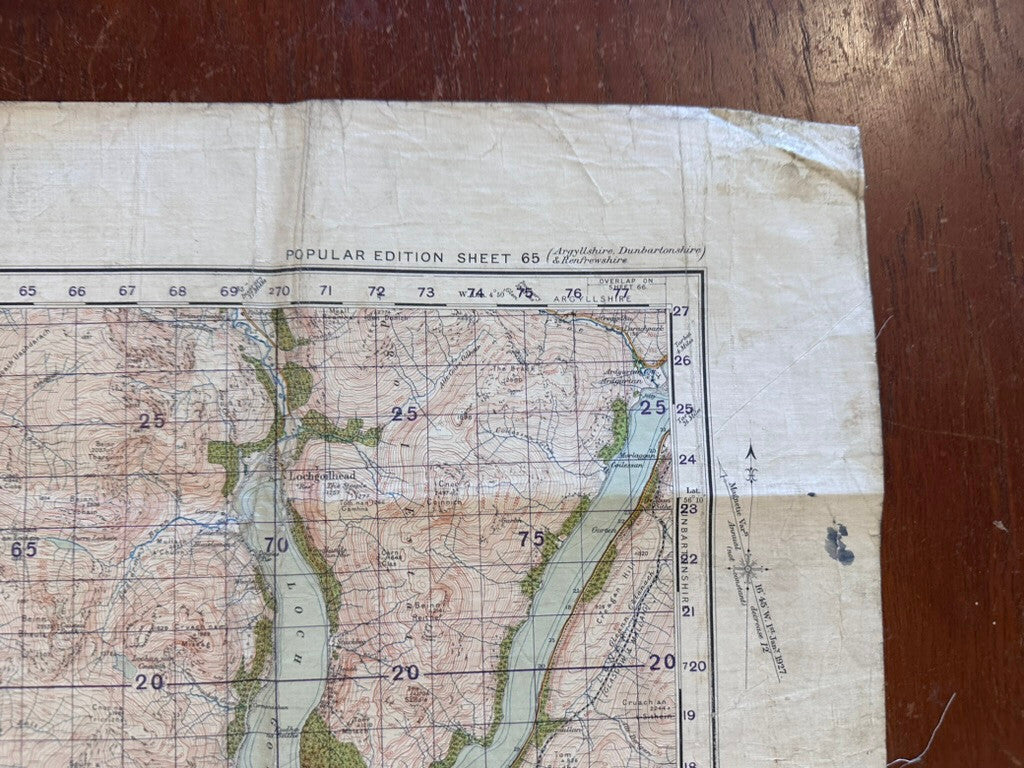 Original WW2 British Army GSGS Map of Scotland - Dunoon & Loch Fyne - The Militaria Shop