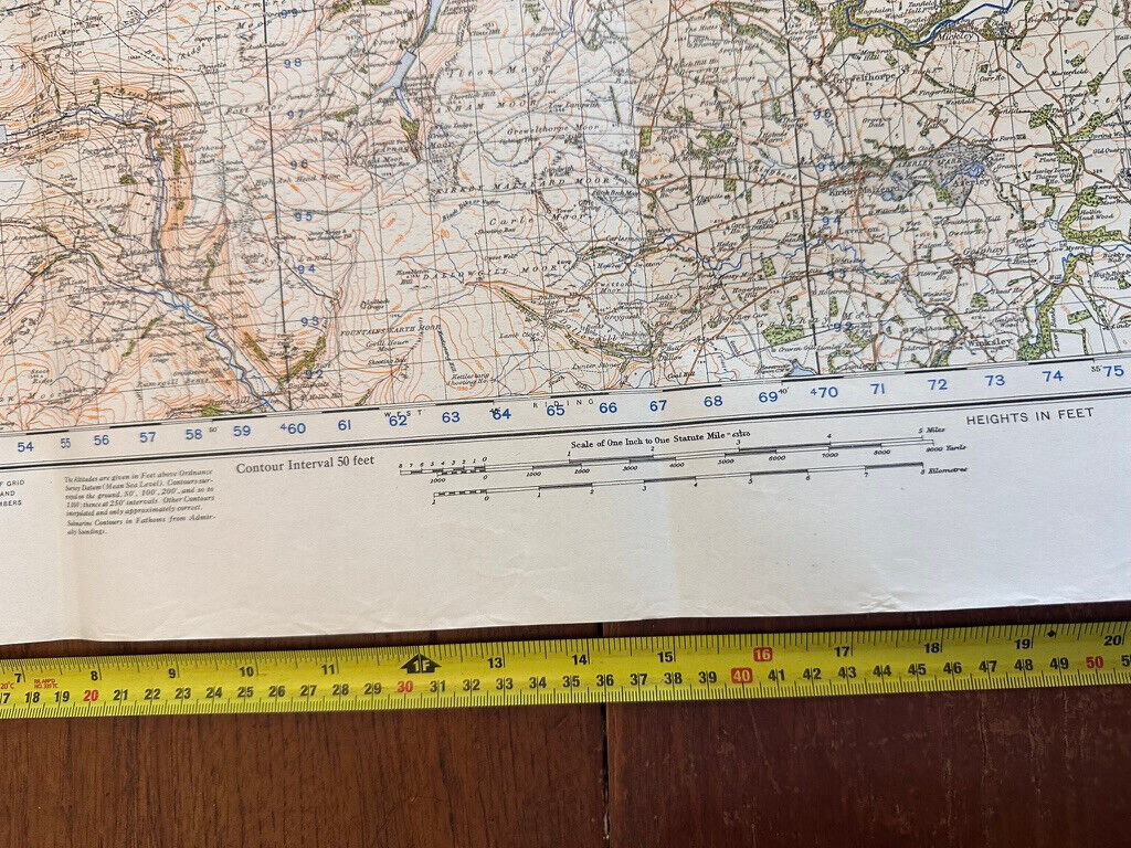 Original WW2 British Army GSGS OS Map of England & Wales - Ripon & Northallerton - The Militaria Shop