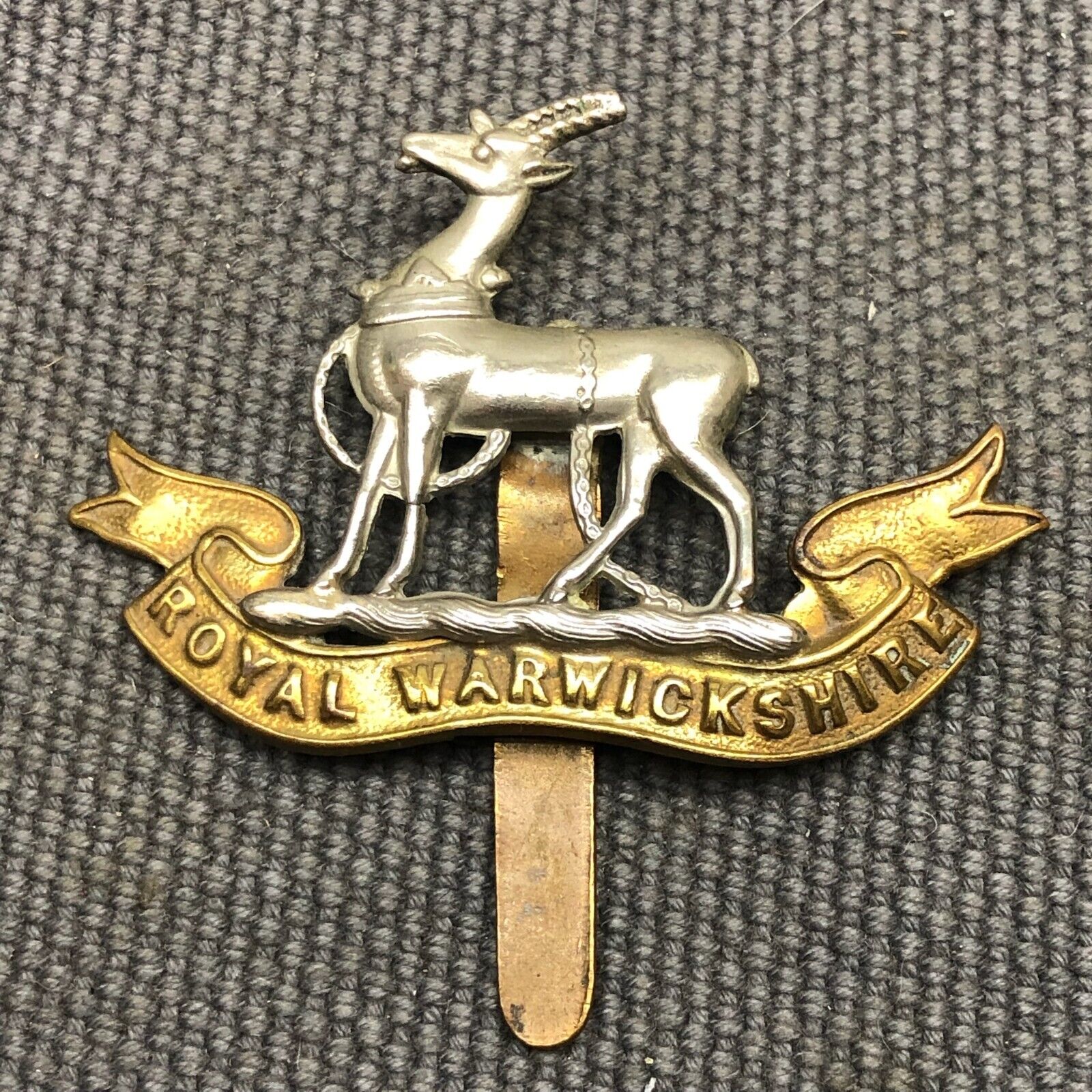 Original WW2 British Army Cap Badge - Royal Warwickshire - The Militaria Shop