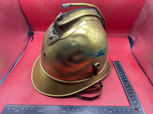 Charger l&#39;image dans la galerie, Original Early 1900&#39;s French Fire Brigade Helmet with Liner &amp; Chinstrap
