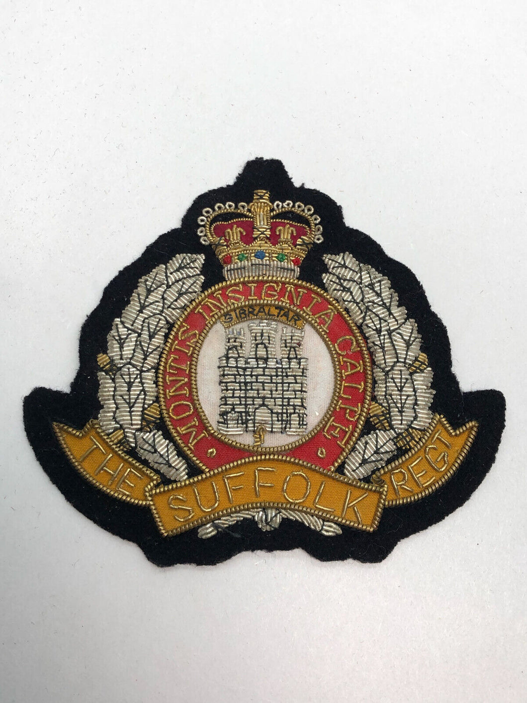 British Army Bullion Embroidered Blazer Badge - The Suffolk Regiment