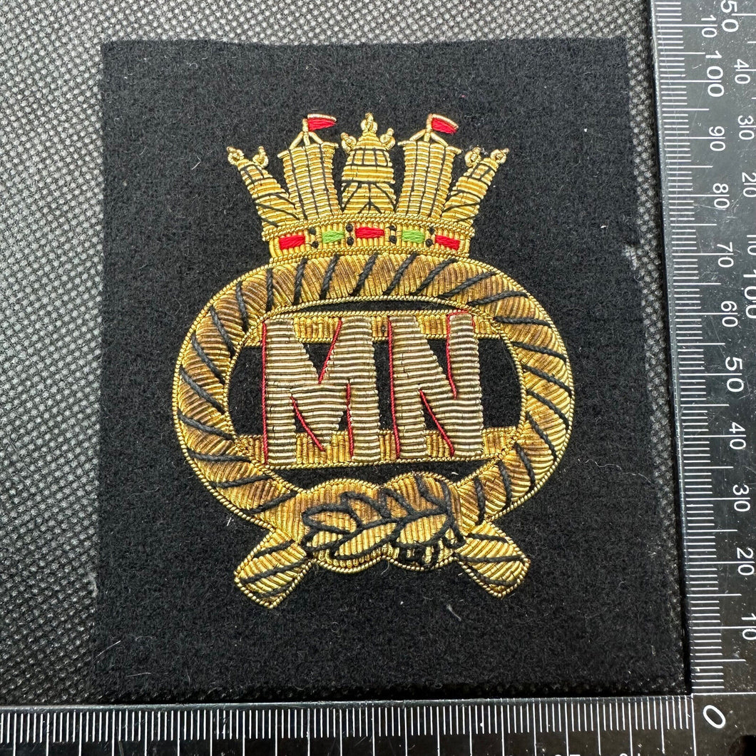 British Royal Merchant Navy Marine Bullion Embroidered Blazer Badge