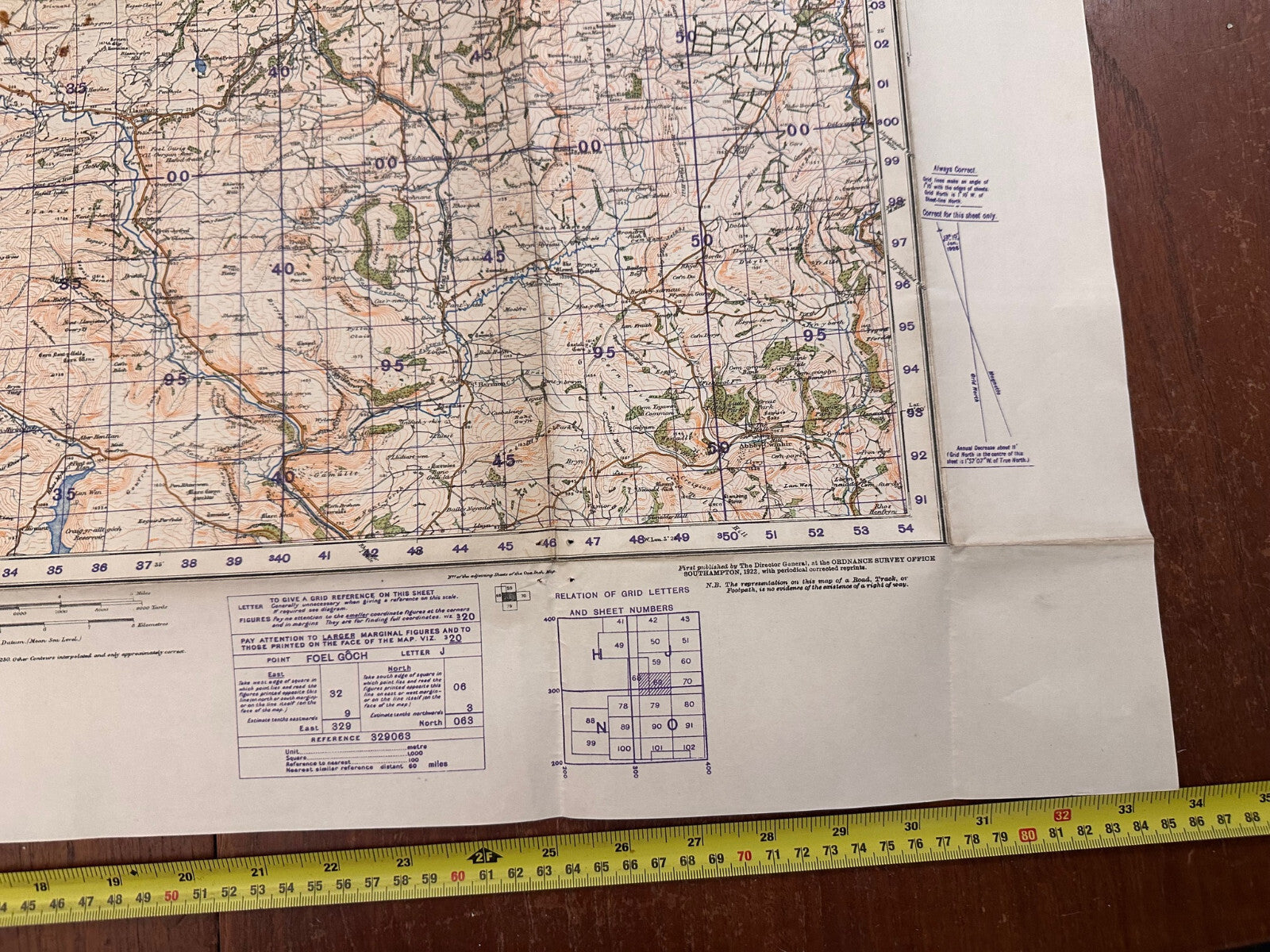 Original WW2 British Army GSGS OS Map of Wales - Llanidloes - The Militaria Shop