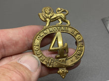 Load image into Gallery viewer, Victorian British Army 4th King&#39;s Own Royal Regiment Glengarry Cap Badge
