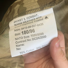 Load image into Gallery viewer, Genuine British Army Warm Weather Jacket MTP Camo IR Treated - 180/96
