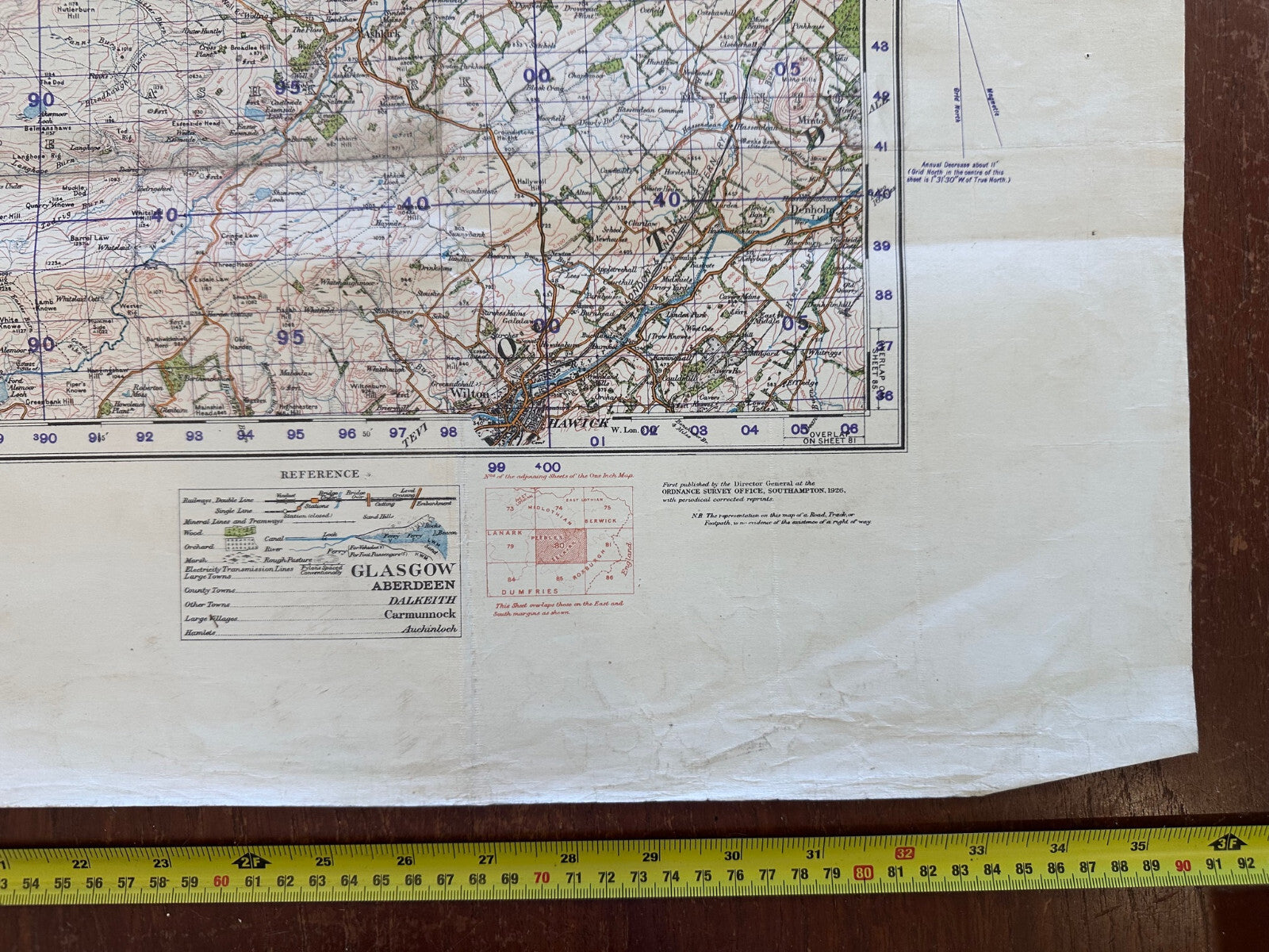 Original WW2 British Army GSGS Map of Scotland - Peebles & Galashiels - The Militaria Shop