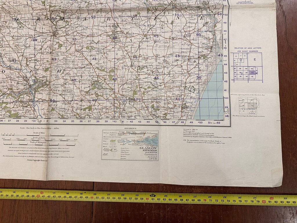 Original WW2 British Army GSGS Map of Scotland - Inverurie & Ellon - The Militaria Shop