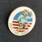 Vintage Enamel Pin - US Airforce F-14 Tomcat Anytime Baby patch - The Militaria Shop