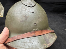 Load image into Gallery viewer, Original WW2 French Army M1926 Adrian Helmet Complete - Rare Large Size
