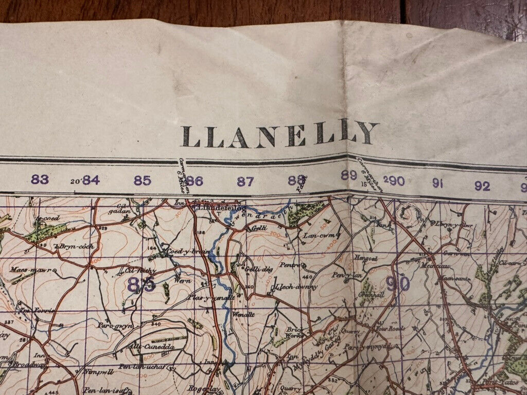 Original WW2 British Army GSGS OS Map of Great Britain - Llanelly - The Militaria Shop