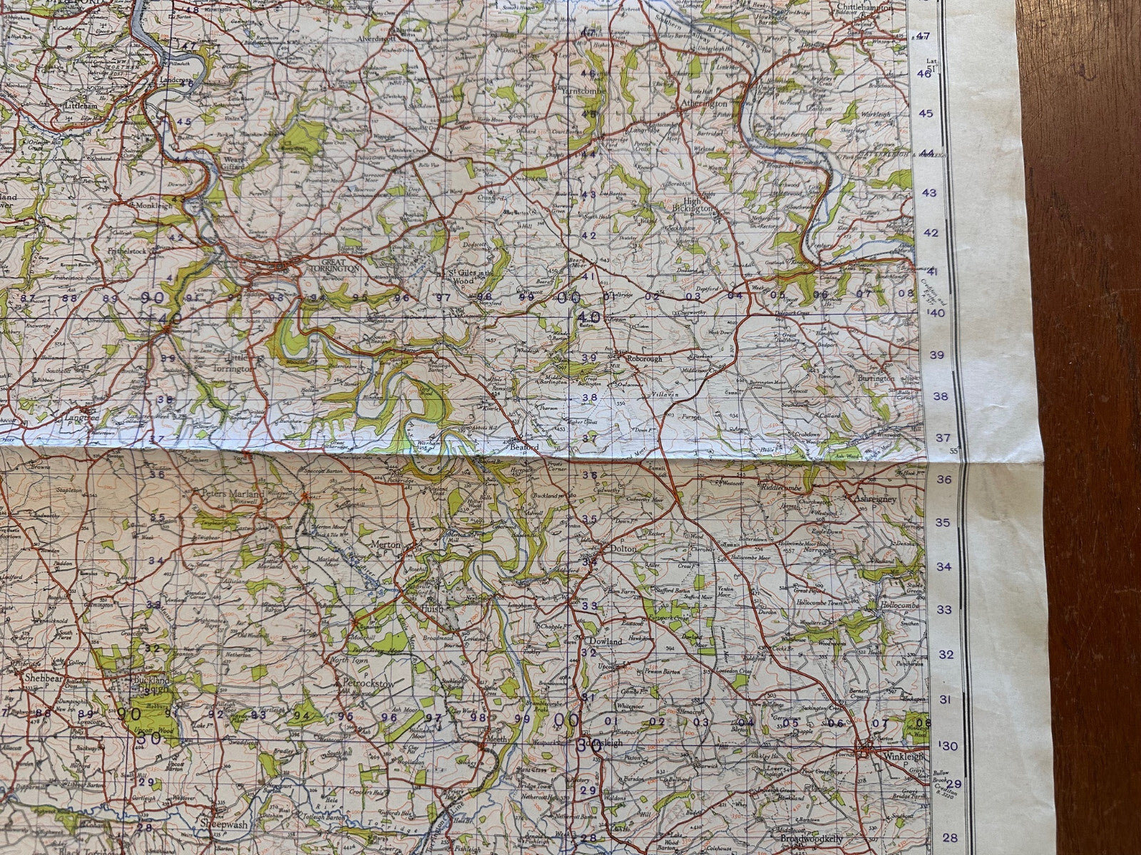 Original WW2 British Army GSGS OS Map of England - Bideford & Bude - The Militaria Shop