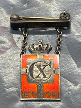 Load image into Gallery viewer, Original King Christian X of Denmark 1870-1945 patriotic badge by Georg Jensen
