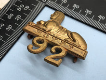 Load image into Gallery viewer, British Army 92nd Gordon Highlanders Forage Cap Badge Brass Metal
