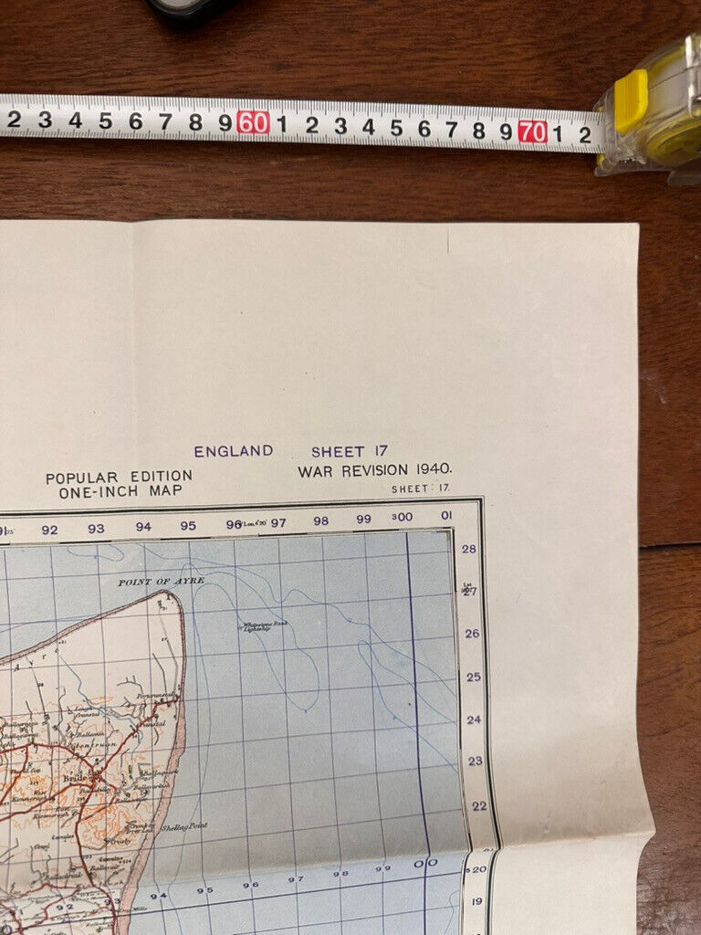 Original WW2 British Army GSGS OS Map of Great Britain - Isle of Man - The Militaria Shop