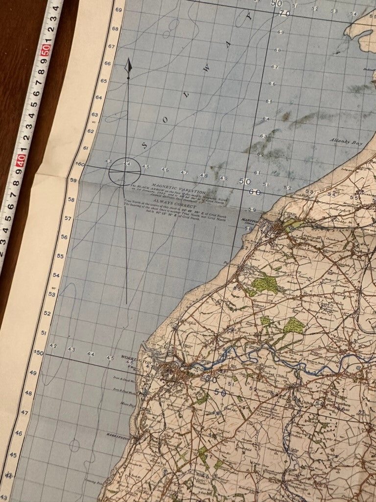 Original WW2 British Army GSGS OS Map of England - Workington & Cockermouth - The Militaria Shop