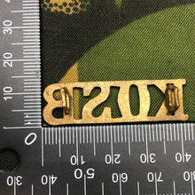 Load image into Gallery viewer, Genuine British Army WW1 Brass Shoulder Title - Kings Own Scottish Borderers - The Militaria Shop
