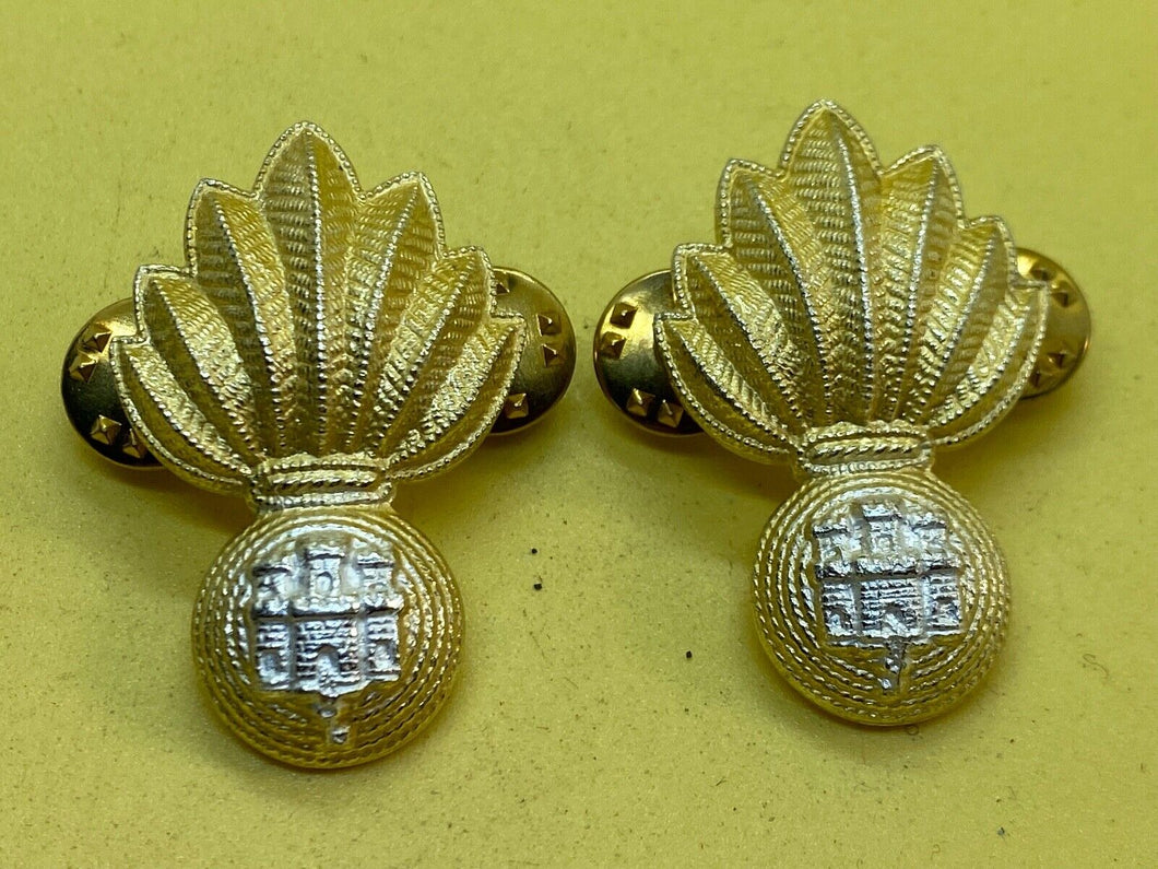 Original Pair of British Army Royal Gibraltar Regiment Collar Badges