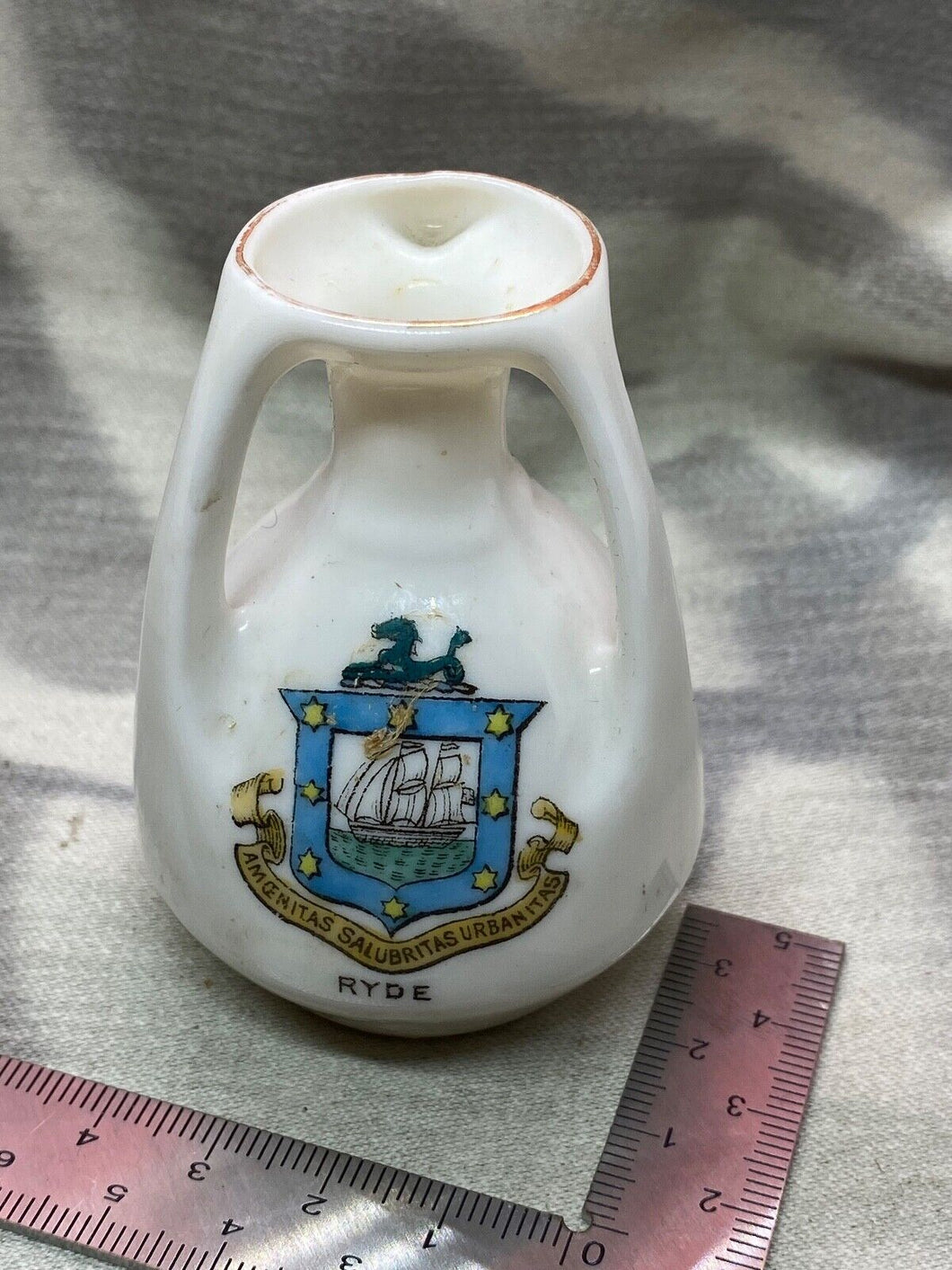 Original Vintage Crested China Ware Jug - RYDE - Isle of Wight