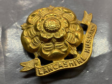 Load image into Gallery viewer, Original British Army WW1  Lancashire Hussars Regiment Cap Badge
