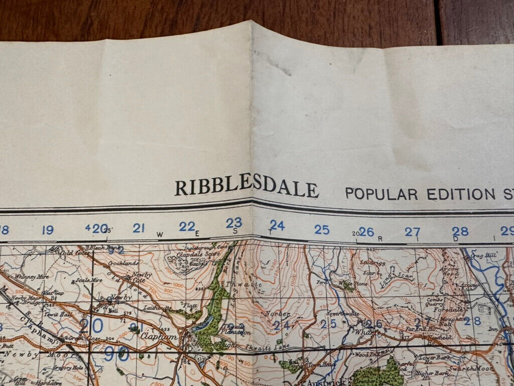 Original WW2 British Army GSGS Os Map of Great Britain - Ribblesdale - The Militaria Shop