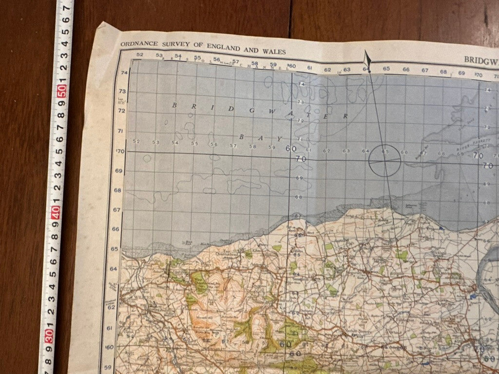 Original WW2 British Army GSGS OS Map of Great Britain - Bridgewater & Quantock - The Militaria Shop