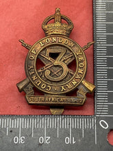 Load image into Gallery viewer, Original British Army 3rd County of London Yeomanry Cap Badge
