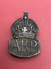 Load image into Gallery viewer, Original WW2 British Home Front ARP Lapel Badge - Hall Marked Silver
