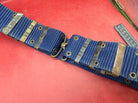 Interesting Large Size Blue Canvas Military Belt in Good Condition - Approx 44" - The Militaria Shop