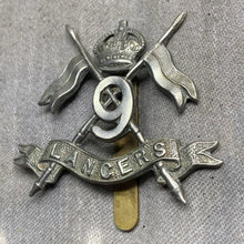 Charger l&#39;image dans la galerie, Original WW2 British Army 9th Queen&#39;s Royal Lancers Cap Badge
