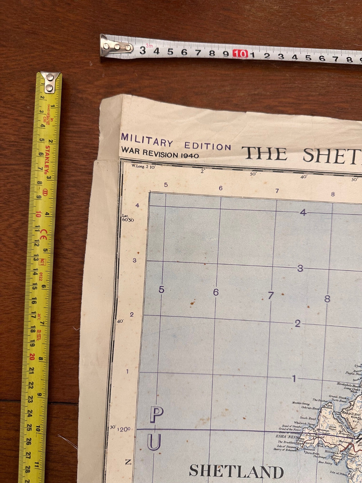 Original WW2 British Army RAF Navy Base Map of Great Britain - Shetland Islands - The Militaria Shop