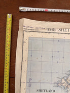 Original WW2 British Army RAF Navy Base Map of Great Britain - Shetland Islands - The Militaria Shop