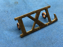 Load image into Gallery viewer, Original WW2 Brass British Army Shoulder Title - 9th Lancers
