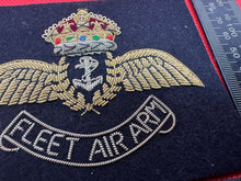 Load image into Gallery viewer, British Royal Navy Bullion Embroidered Blazer Badge - Fleet Air Arm- Kings Crown
