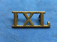 Load image into Gallery viewer, Original WW2 Brass British Army Shoulder Title - 9th Lancers
