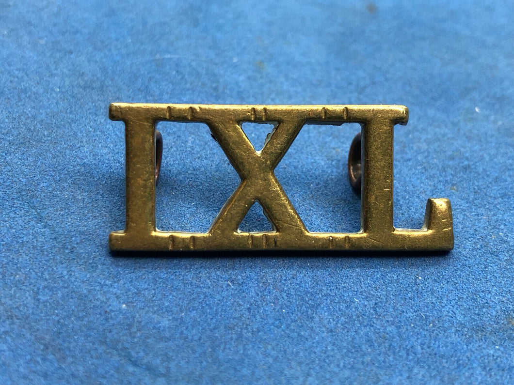 Original WW2 Brass British Army Shoulder Title - 9th Lancers