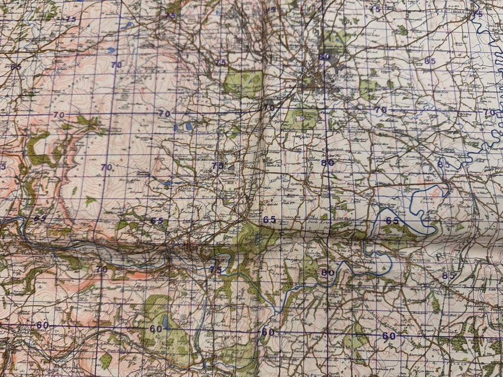 Original WW2 British Army GSGS OS Map of Great Britain - Wrexham & Oswestry - The Militaria Shop