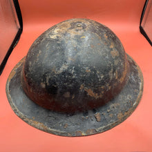 Load image into Gallery viewer, Original WW2 Mk1* British Army Brodie Combat Helmet &amp; Liner Set
