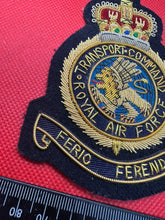 Load image into Gallery viewer, British RAF Royal Air Force Transport Command Bullion Embroidered Blazer Badge
