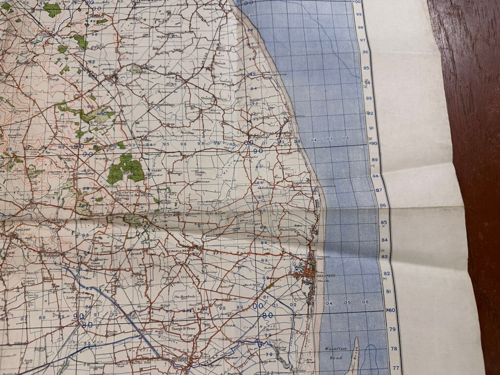 Original WW2 British Army GSGS OS Map England - Horncastel & Skegness - The Militaria Shop