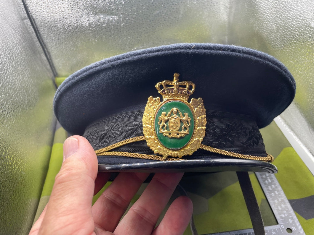 Original Vintage Danish Police Officer's Peaked Cap with Badge - Size 55cm - The Militaria Shop