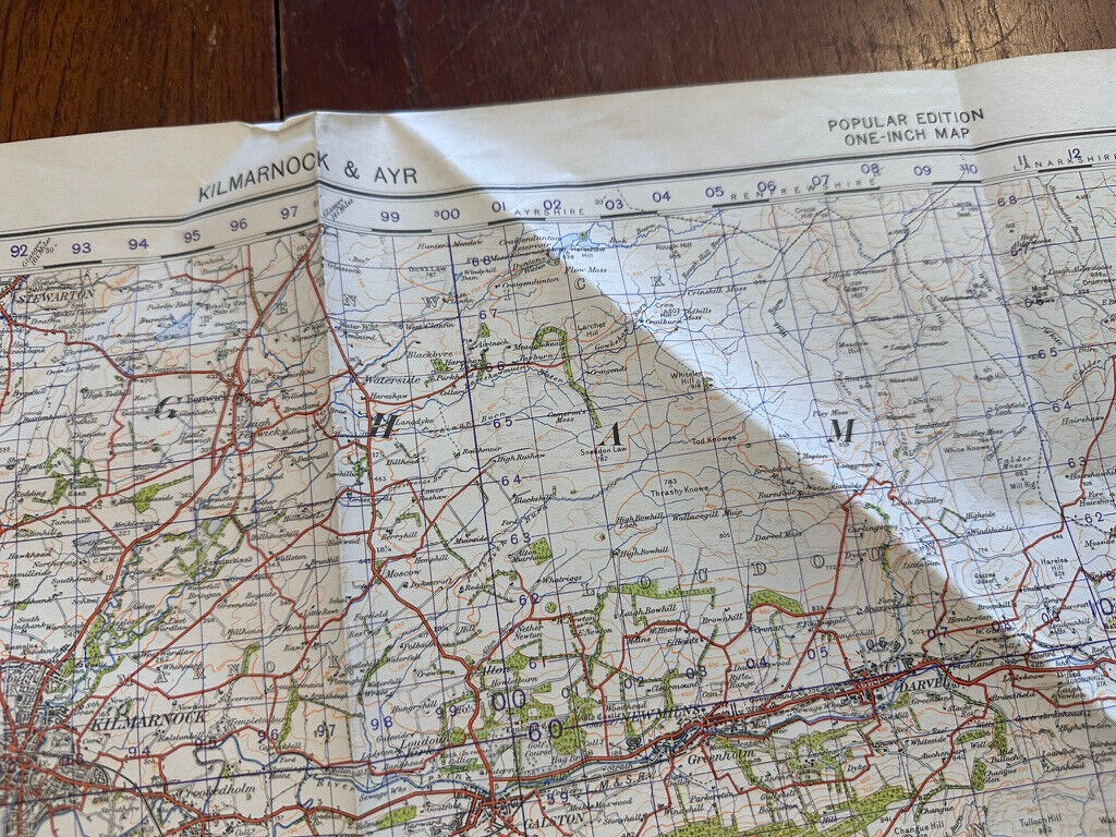 Original WW2 British Army GSGS OS Map of Scotland - Kilmarnock & Ayr - The Militaria Shop