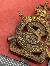 Load image into Gallery viewer, Original British Army 3rd County of London Yeomanry Cap Badge
