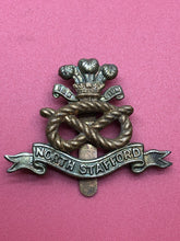 Load image into Gallery viewer, Original WW2 British Army North Stafford Regiment Cap Badge
