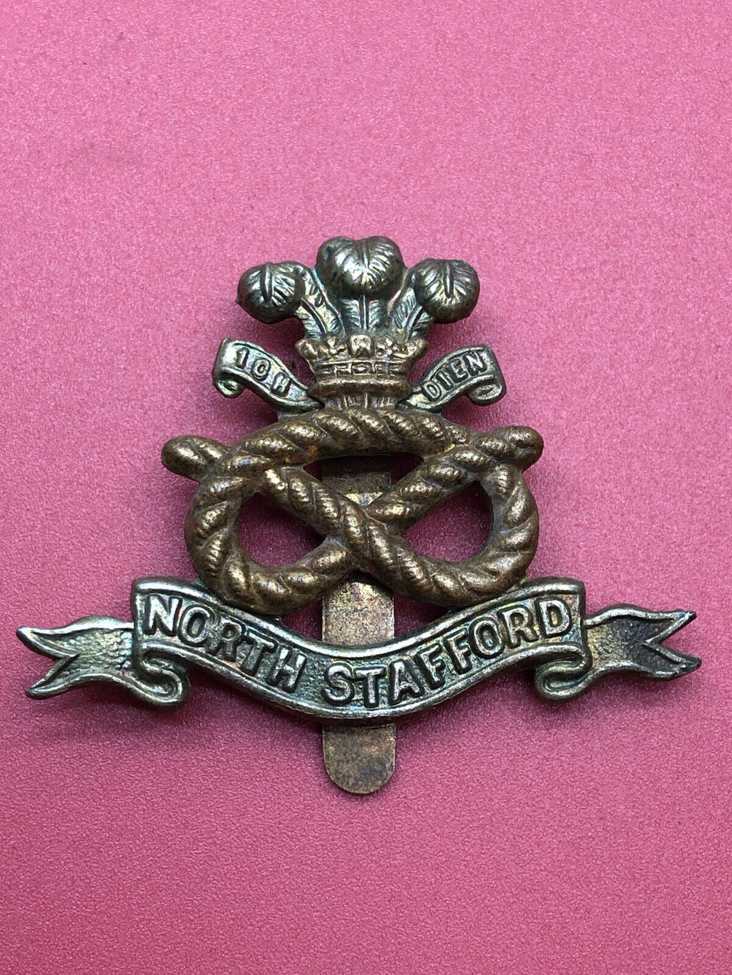 Original WW2 British Army North Stafford Regiment Cap Badge