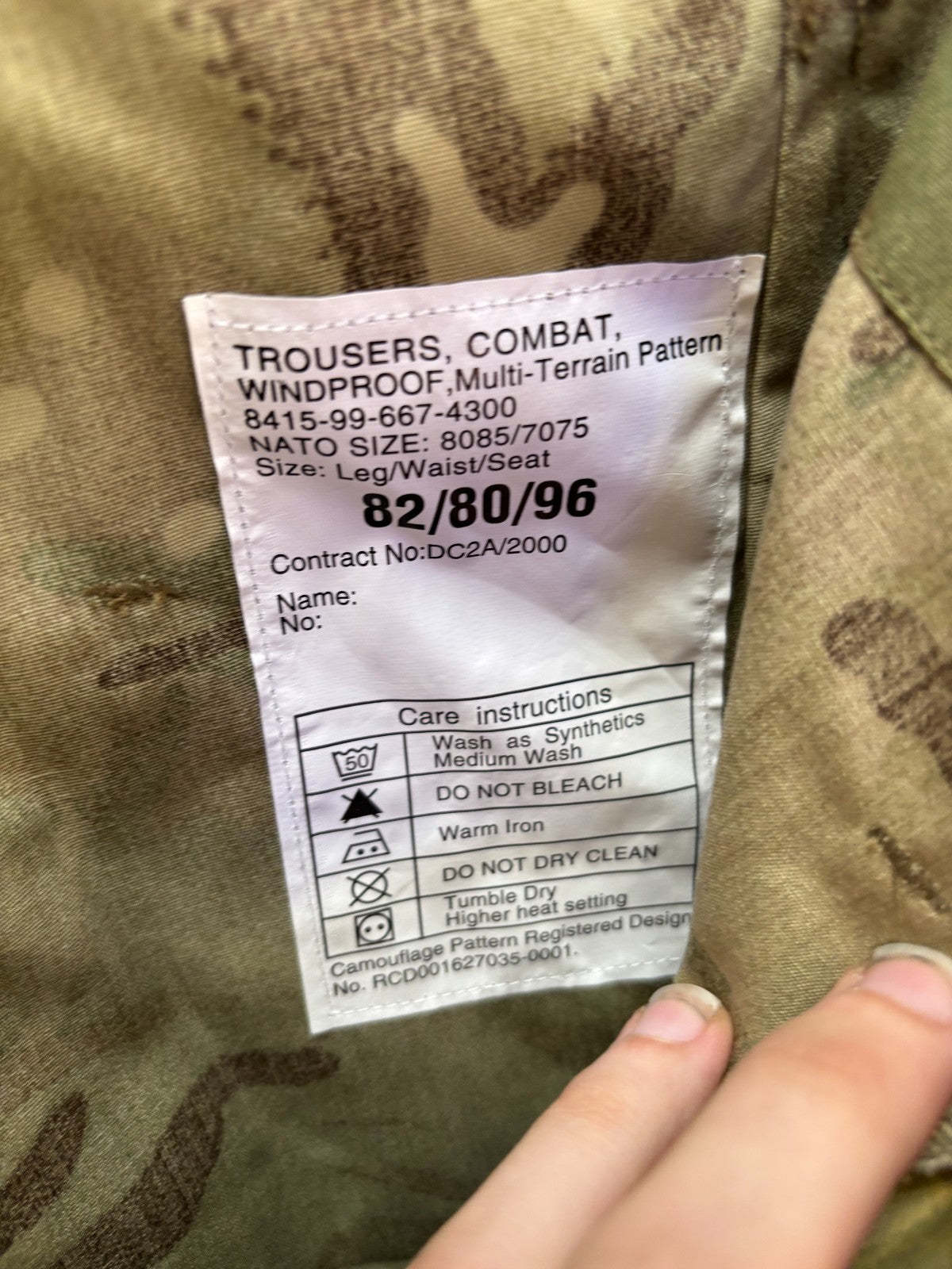 Genuine British Army MTP Combat Windproof Trousers - Size 82/80/96 - The Militaria Shop
